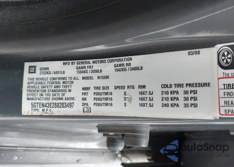 2008 Hummer H3 Suv z USA, uszkodzony, nr VIN 5GTEN43E288203497